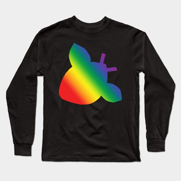 Pride Rainbow Gradient Silhouette Bee Long Sleeve T-Shirt by ellenhenryart